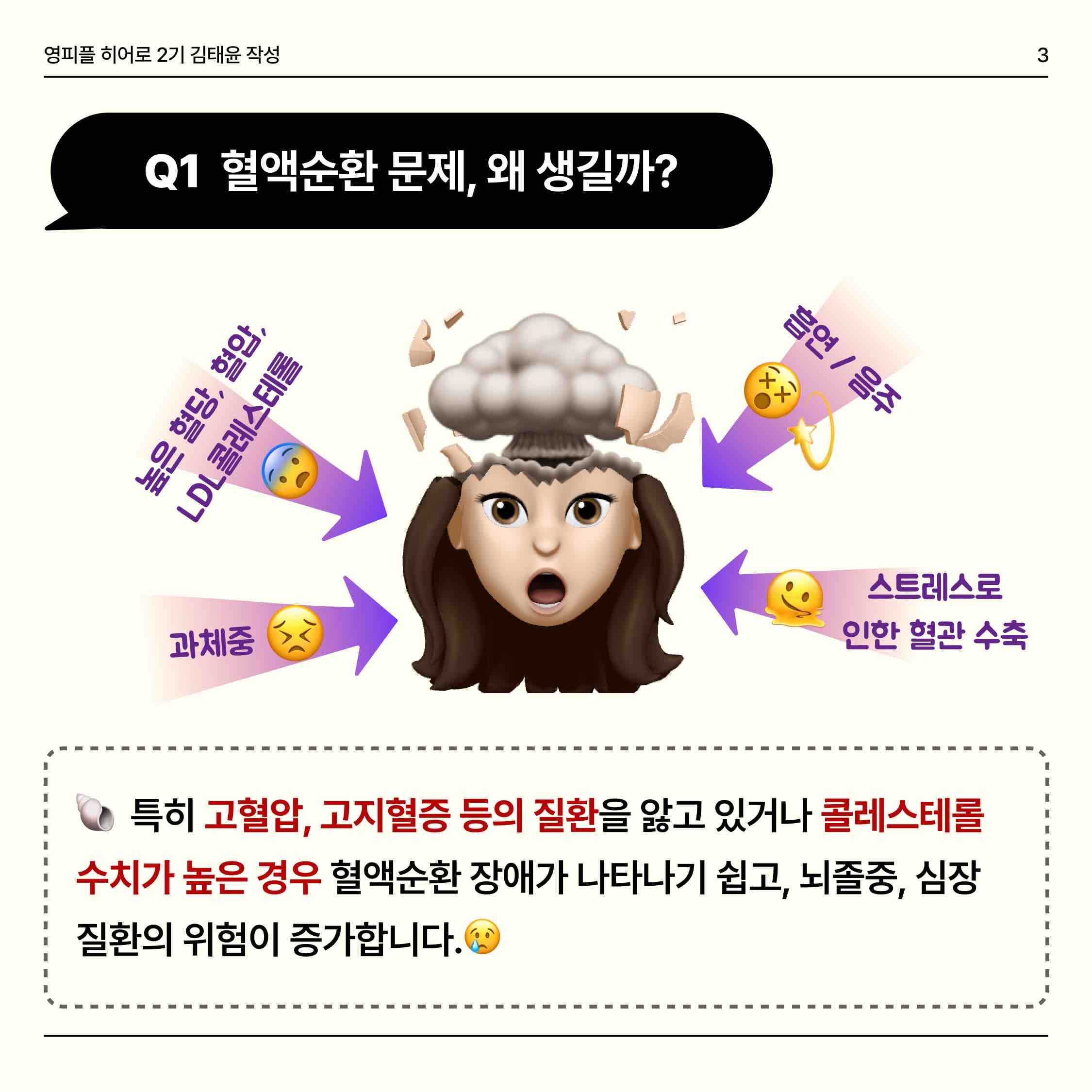 오늘은 혈액순환의 원인과 순환이 잘 되게 도와주는 음식들에 알아보려 합니다!🧚🏻

요즘 날씨가 점점 추워져 겨울이 다가오는 것이 몸소 느껴지는데요. 이런 추운 날 특히 혈액순환 장애가 생기기 쉽다고 합니다!😢😨 우리 몸의 체온이 떨어지면 혈관 수축으로 심장의 혈류량이 떨어져 혈액의 순환이 원활하지 않게 돼요🤯
고혈압, 고지혈증 등의 질환을 앓고 있거나 콜레스테롤 수치가 높은 경우 혈액순환 장애가 나타나기 쉬우니 운동으로 예방해요!🏃🏃‍♀️

⭐️혈액순환에 좋은 음식 5가지⭐️

1. 다시마 : 다시마는 혈액순환을 좋게 하고 피를 맑고 깨끗하게 하는 비타민 𝓬와 𝓮, 알긴산 등이 들어있습니다!
2. 꽁치 : 꽁치에는 불포화지방산인 𝓮pa와 𝓭𝓱a가 풍부해 혈관 확장 및 나쁜 콜레스테롤과 혈중 중성지방 농도를 낮춰줍니다.
3. 단호박 : 단호박에 있는 베타카로틴은 혈전을 만드는 것을 막아주고, 심근경색의 위험을 낮춰줍니다.
4. 해바라기씨 : 해바라기씨에는 콜레스테롤 수치를 낮춰주고 심장 건강에 좋은 식품성 스텔로 성분인 ‘피토스테롤’이 풍부합니다.
5. 보리 : 보리에는 식이섬유로서 베타글루칸의 함량이 높아 체내 혈중 콜레스테롤치를 저하시켜줍니다.



https://www.instagram.com/p/CzgN1kQy7nO/?igshid=eGM1cHl5ZzhuaWQy

https://m.blog.naver.com/gad05093/223262084742